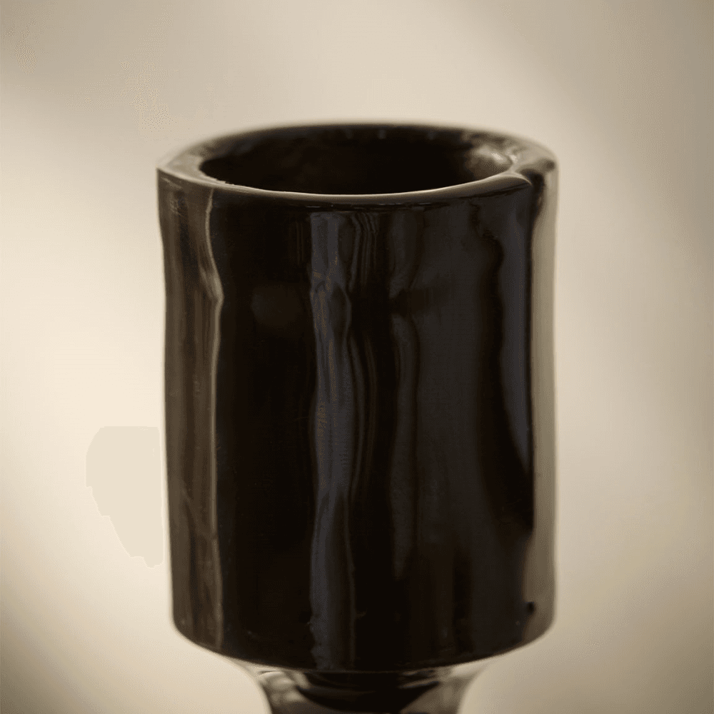 Enamel Bobble Candle Holder, Brown