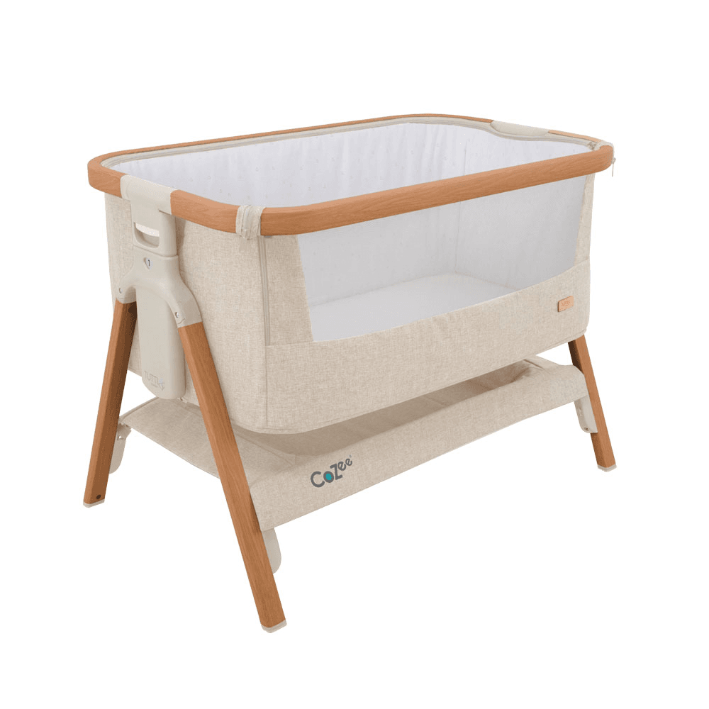 CoZee Bedside Crib, Scandinavian Walnut/Ecru