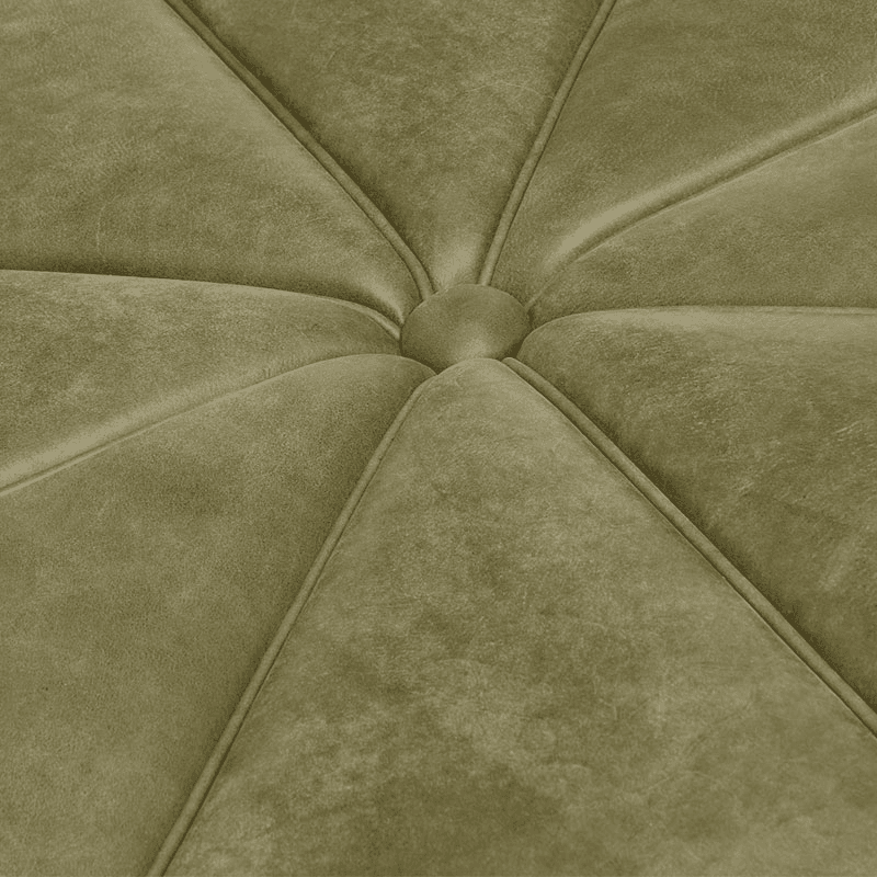 Ottagono Leather Ottoman, Spruce