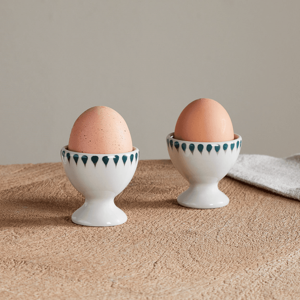 Juniper Drop Set of 2 Egg Cups, Green