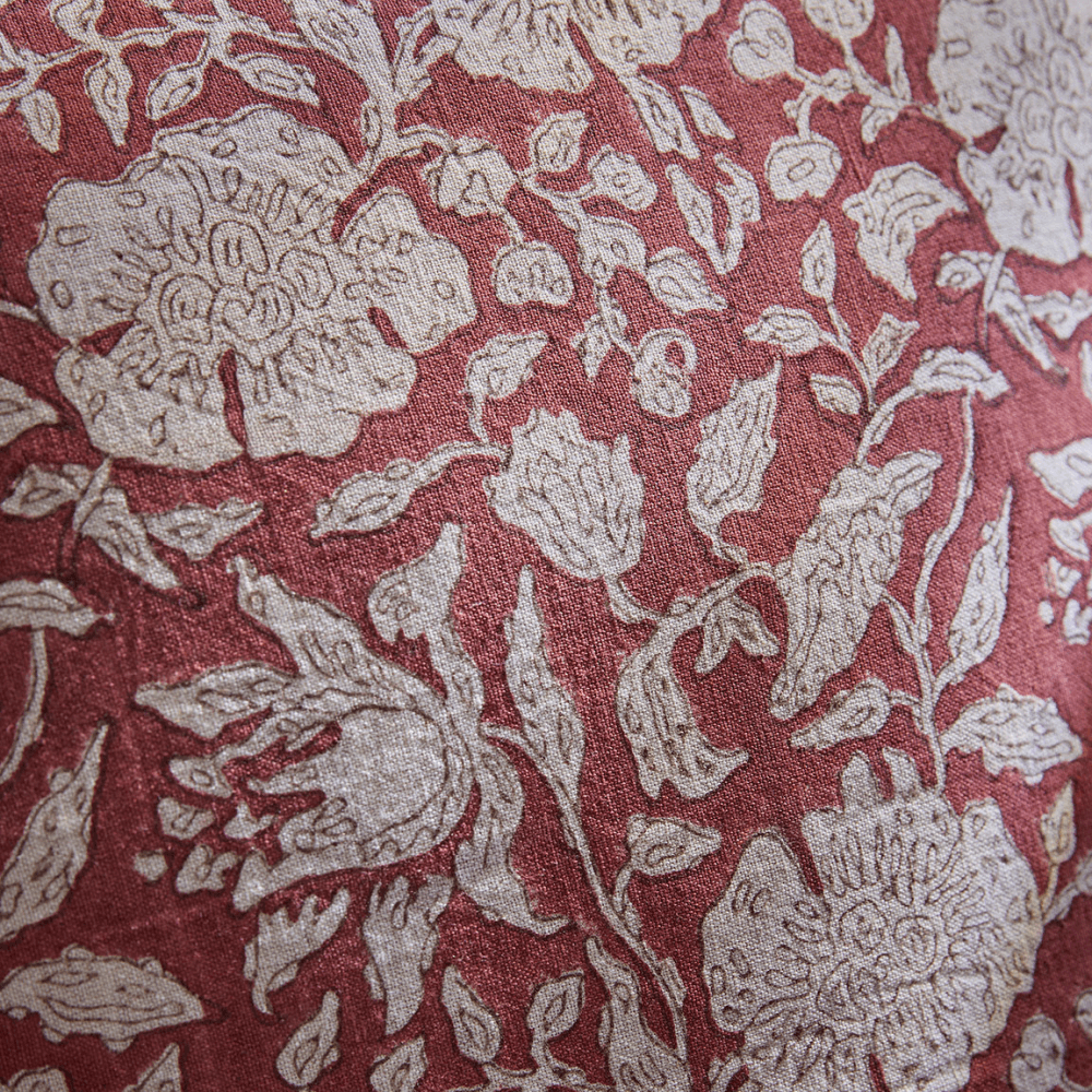 Rani Hand Block Printed Cushion Cover, Red