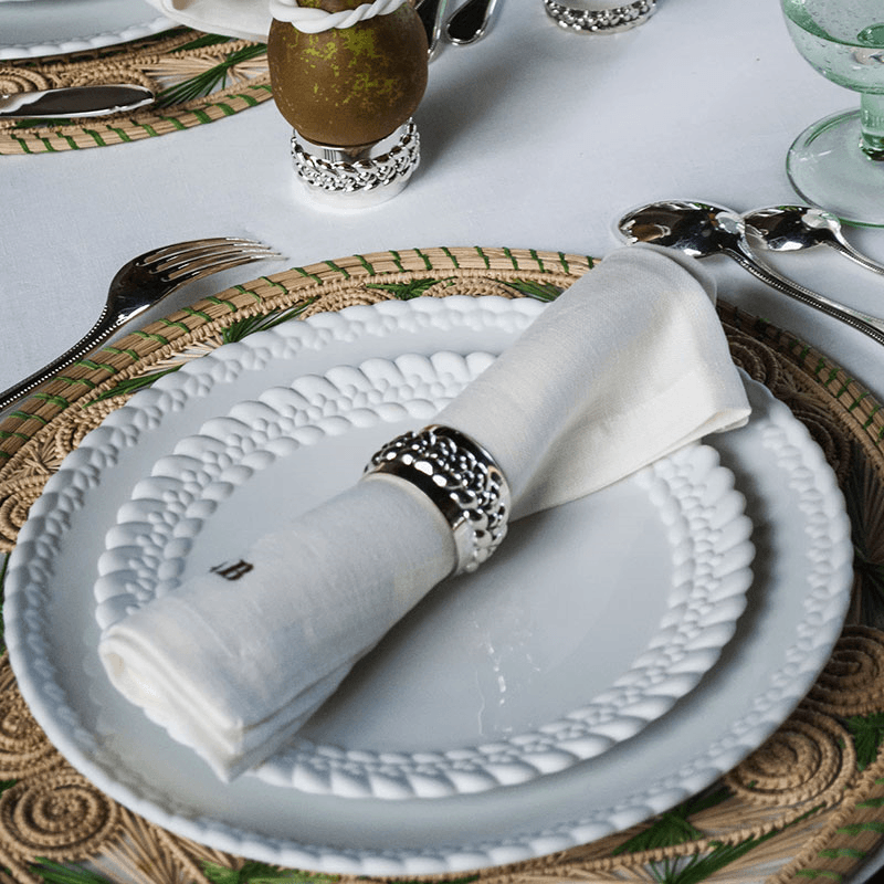 Babylone Dinner Plate, White