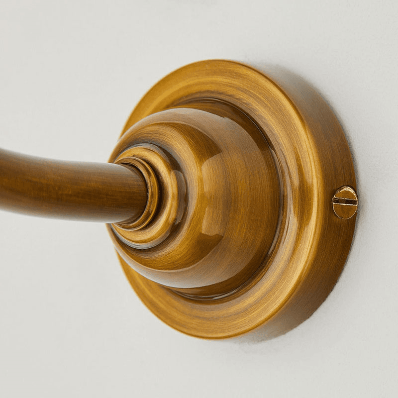 Swan Neck Wall Light Fitting, Antiqued Brass
