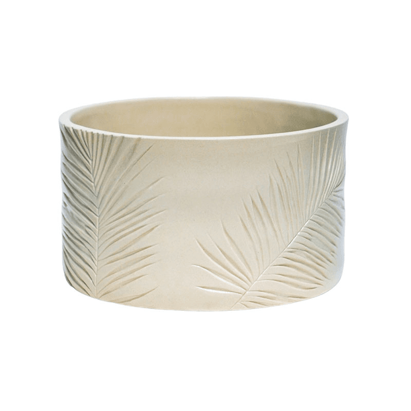 Kew Botanical Retreat Stoneware Sago Palm Bowl, Cream