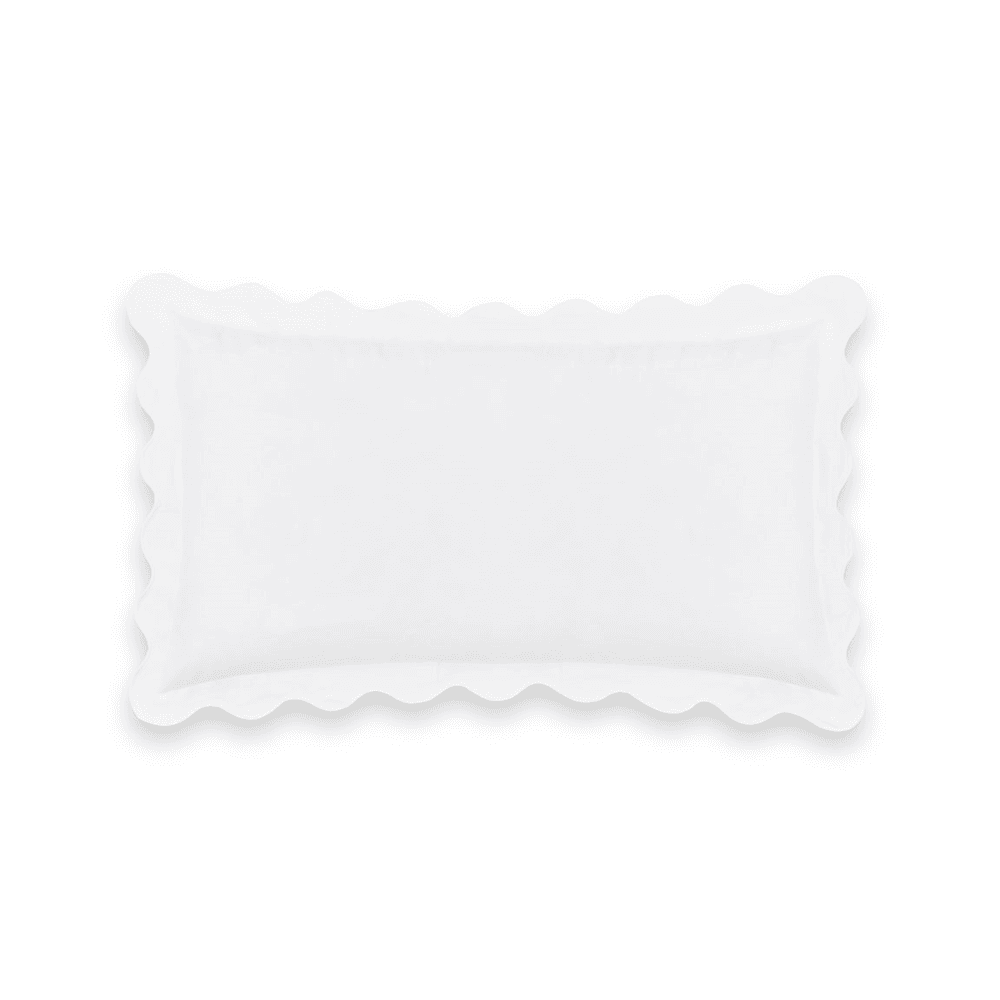 Alexandra Wavy Scalloped Pair of Pillowcases, White