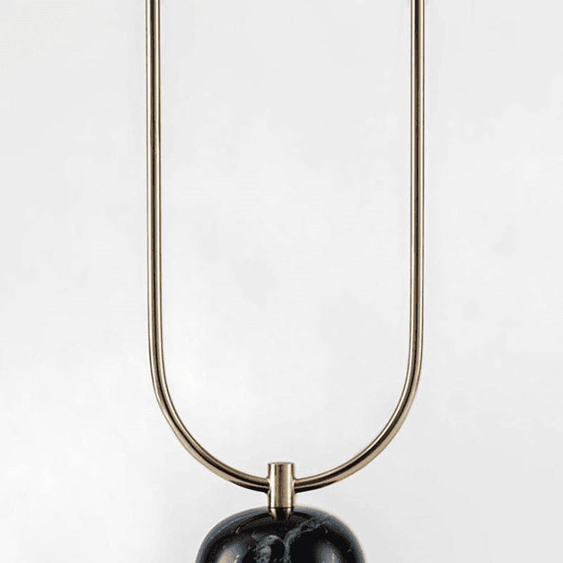 Curve Marble Floor Lamp, Olive Green