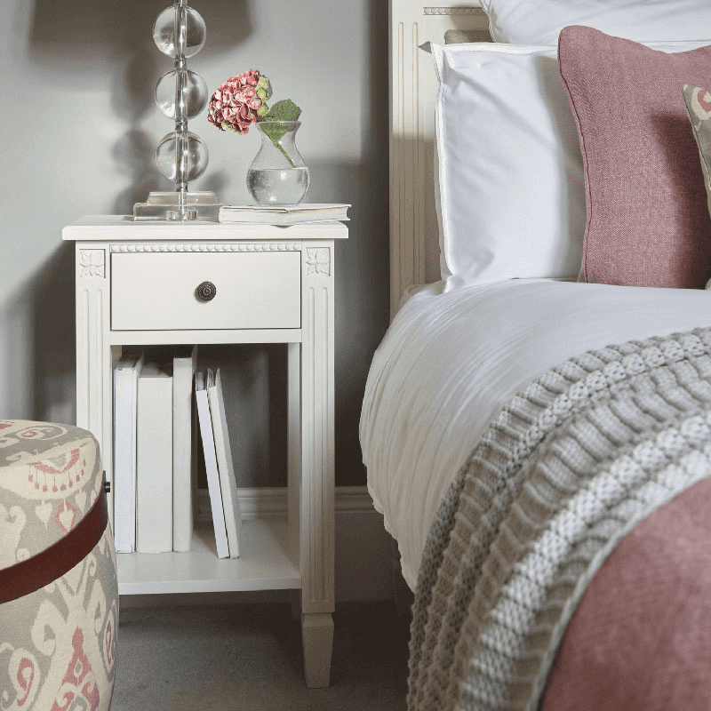 Larsson Bedside Table, Antique Salt