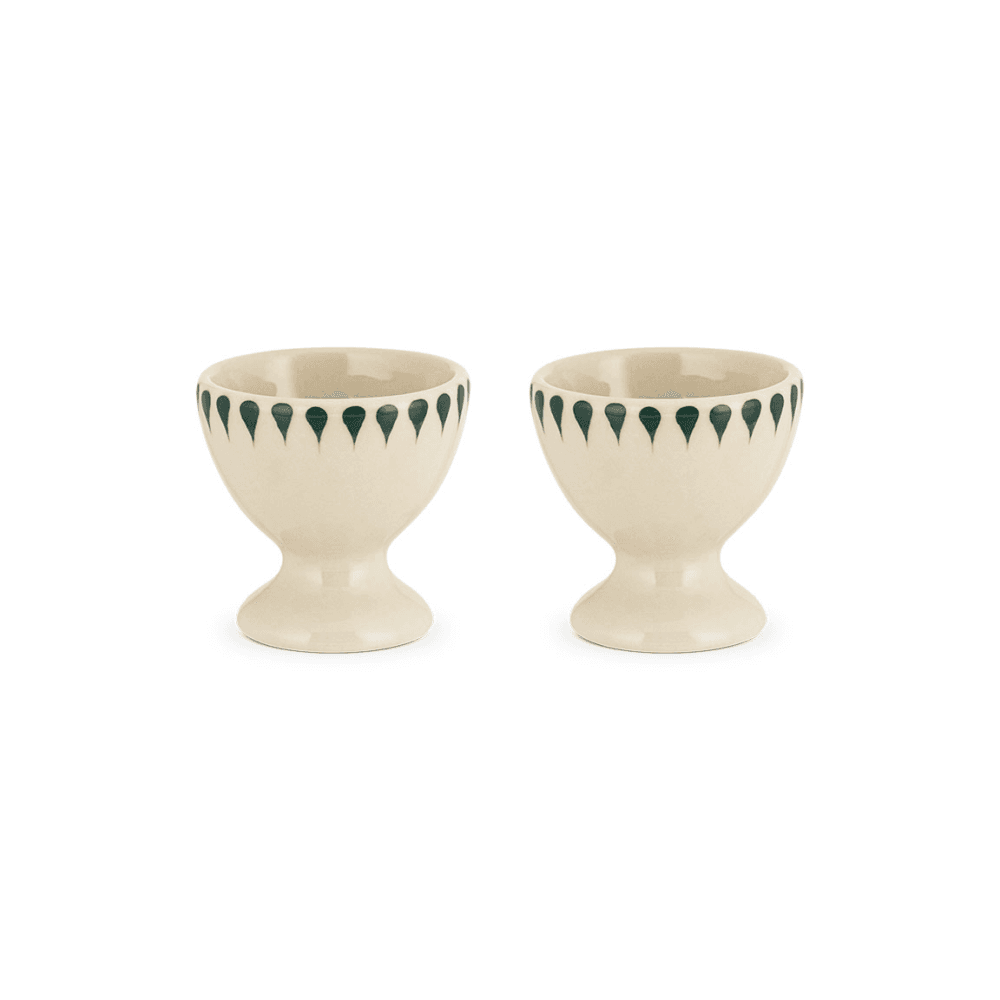 Juniper Drop Set of 2 Egg Cups, Green
