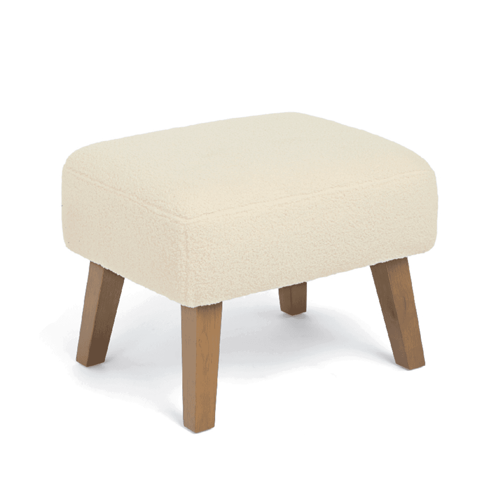 Penrose Nursing Chair & Footstool, Off White Boucle