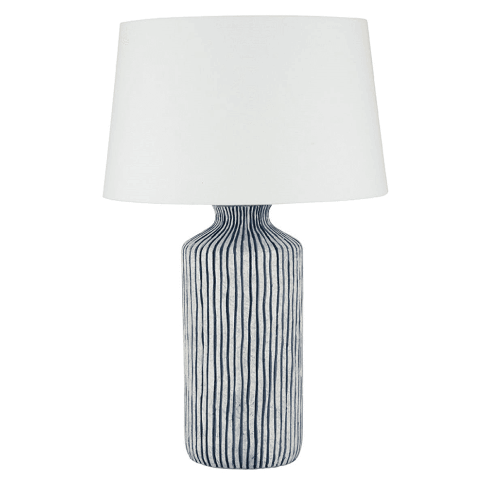 Tall Stripe Ceramic Table Lamp Base, Blue