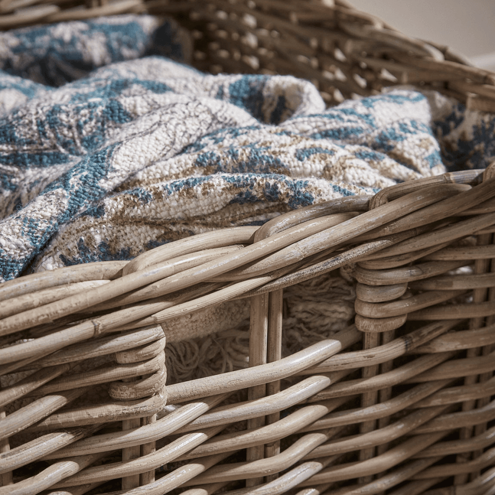 Rattan Square Storage Basket, Natural