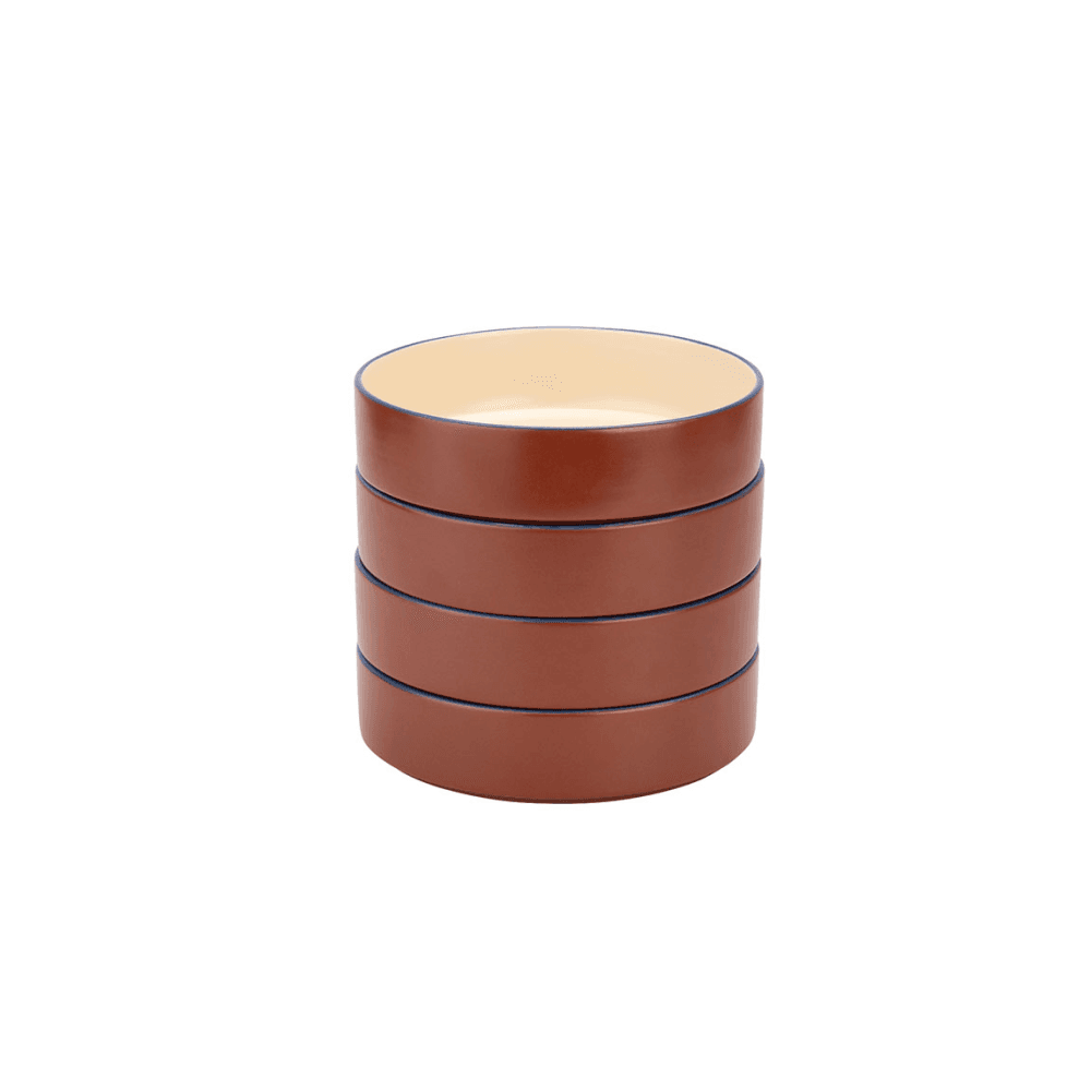 Modern Studio Set of 4 Pasta Bowls, Brown