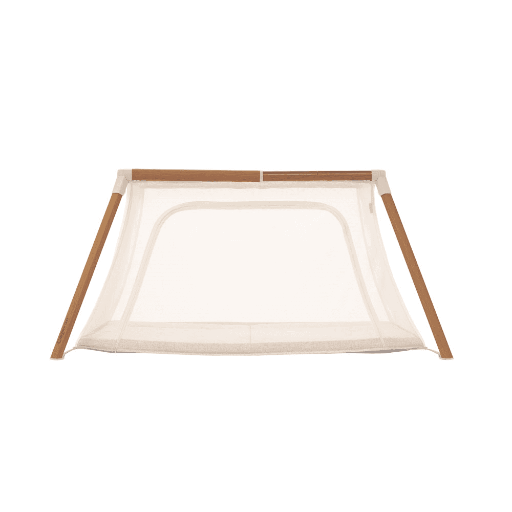 CoZee Go Travel Cot, Scandinavian Walnut/Ecru