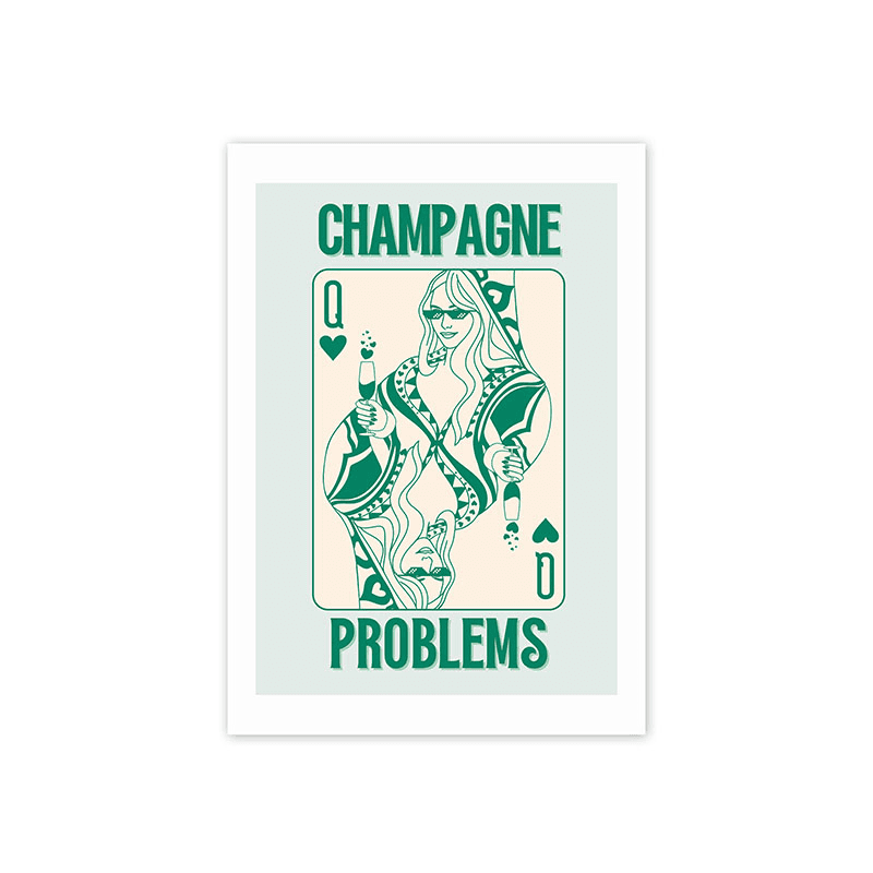 Honey Island Studio Champagne Problems Print, Green