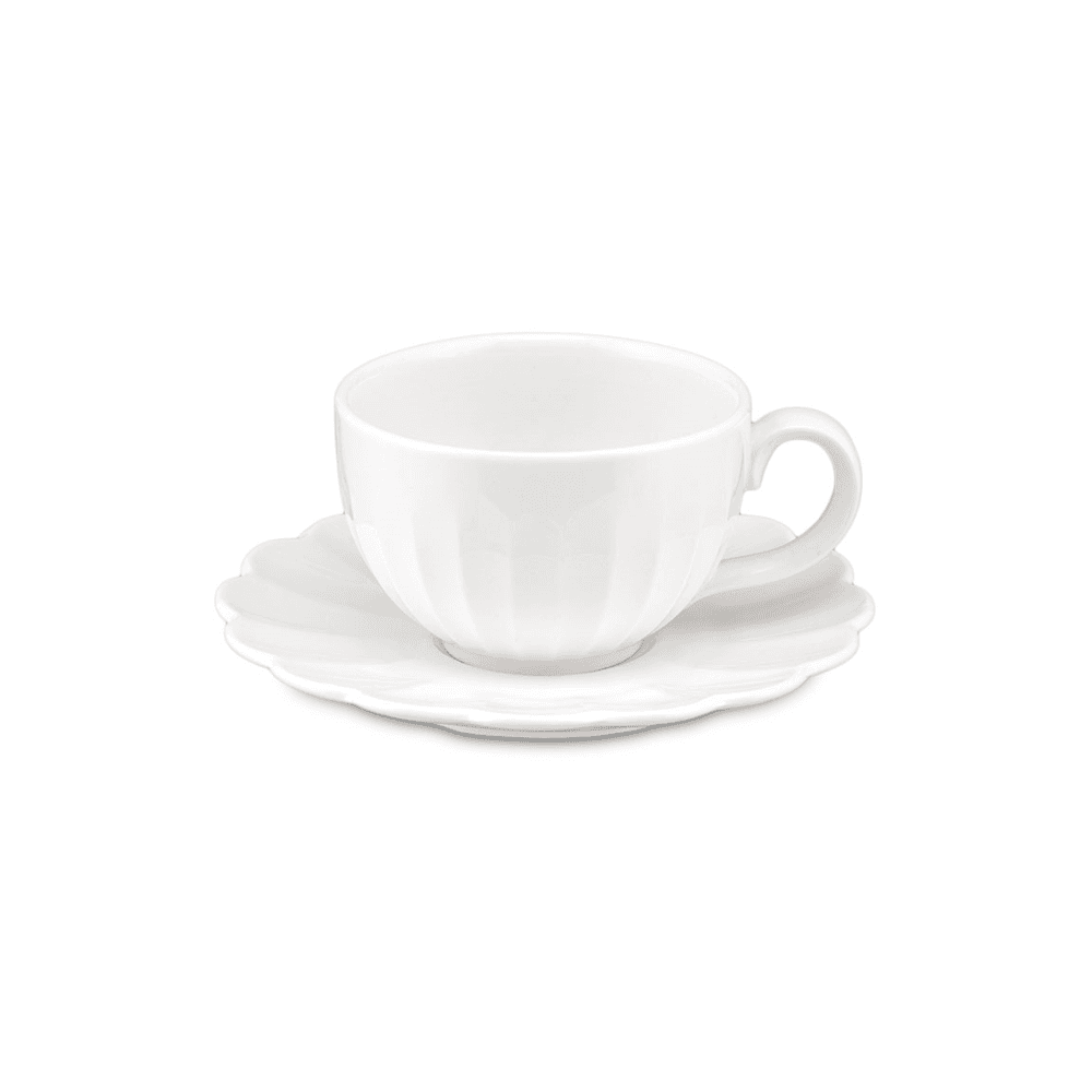 Bellavista Coffee Cup with Saucer, White