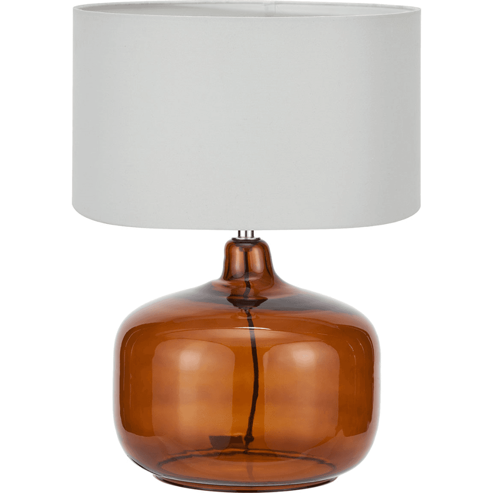 Corby Table Lamp Base & Harry Cylinder Lampshade, Amber
