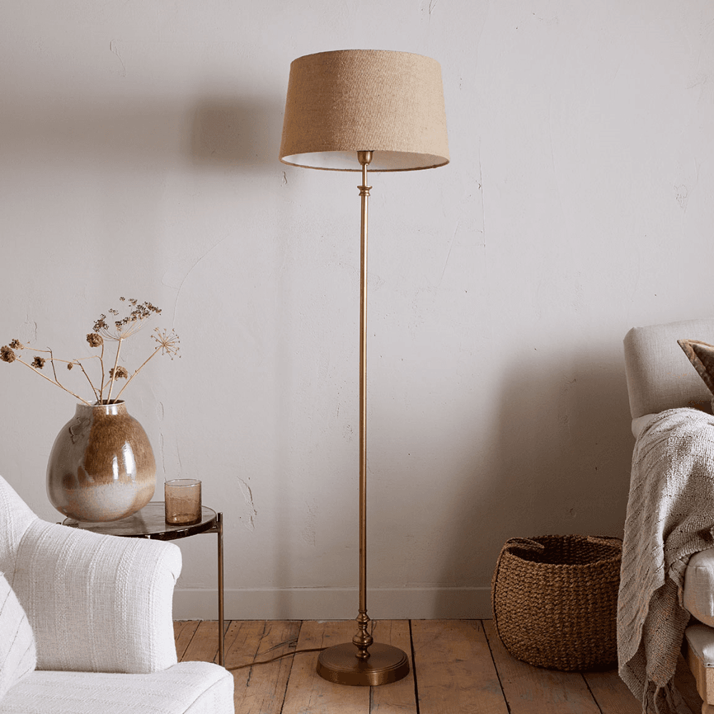 Ehadi Floor Lamp, Antique Brass