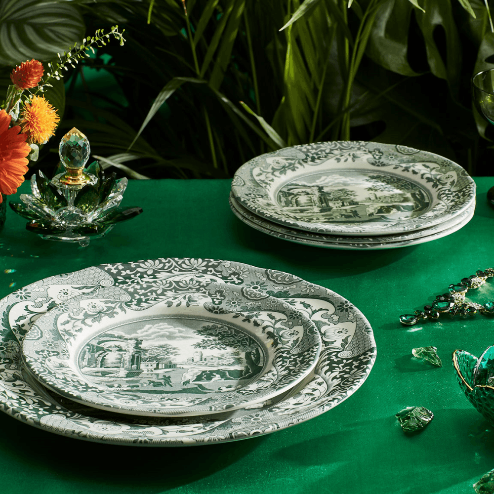 Heritage Italian Set of 4 Side Plates, Green