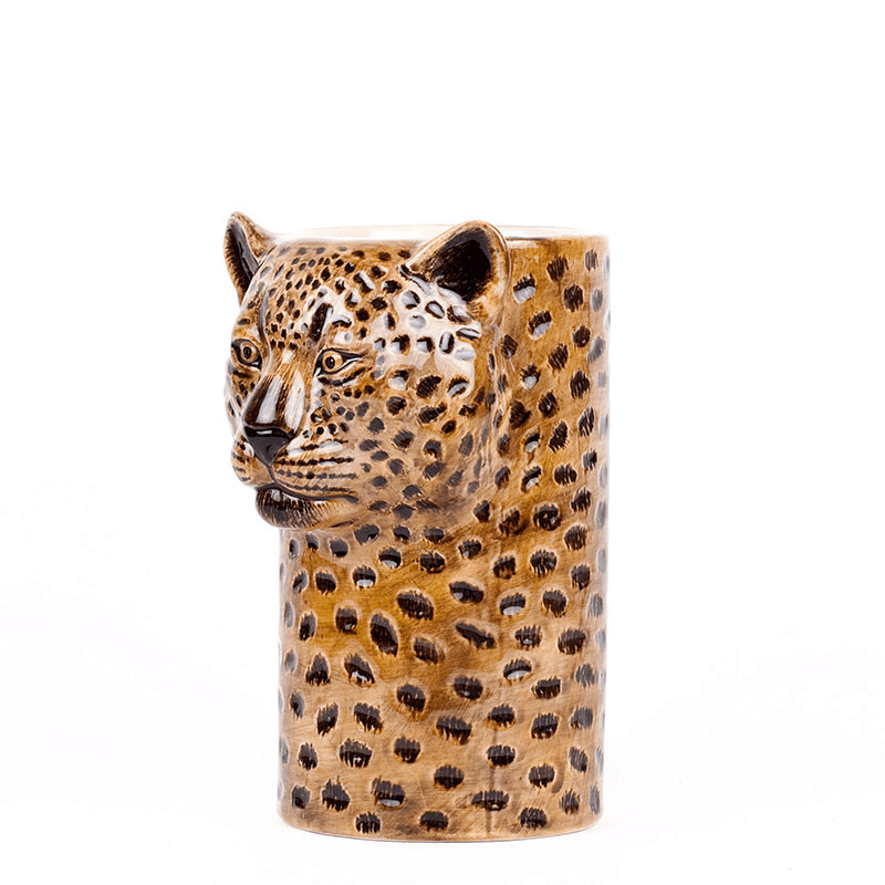 Leopard Utensil Pot, Yellow