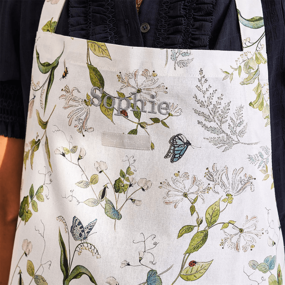 Wild Floral Apron, Off-White