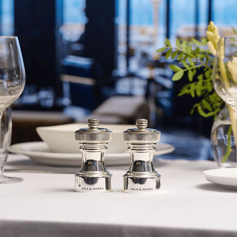 Hoxton Salt & Pepper Mill Set, Silver Plated