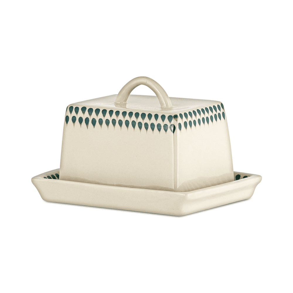 Juniper Drop Butter Dish, Green