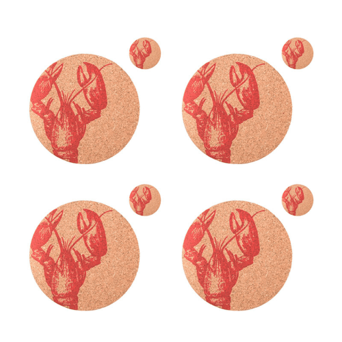 Image showing the Lobster Set of 4 Coasters & Placemats Set, Natural product.