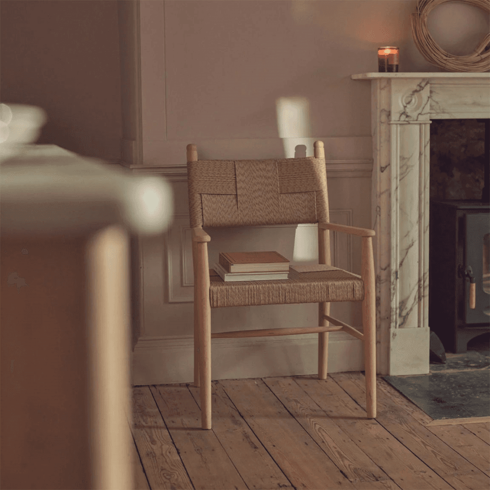 Tilbury Rattan Carver Chair, Natural Oak