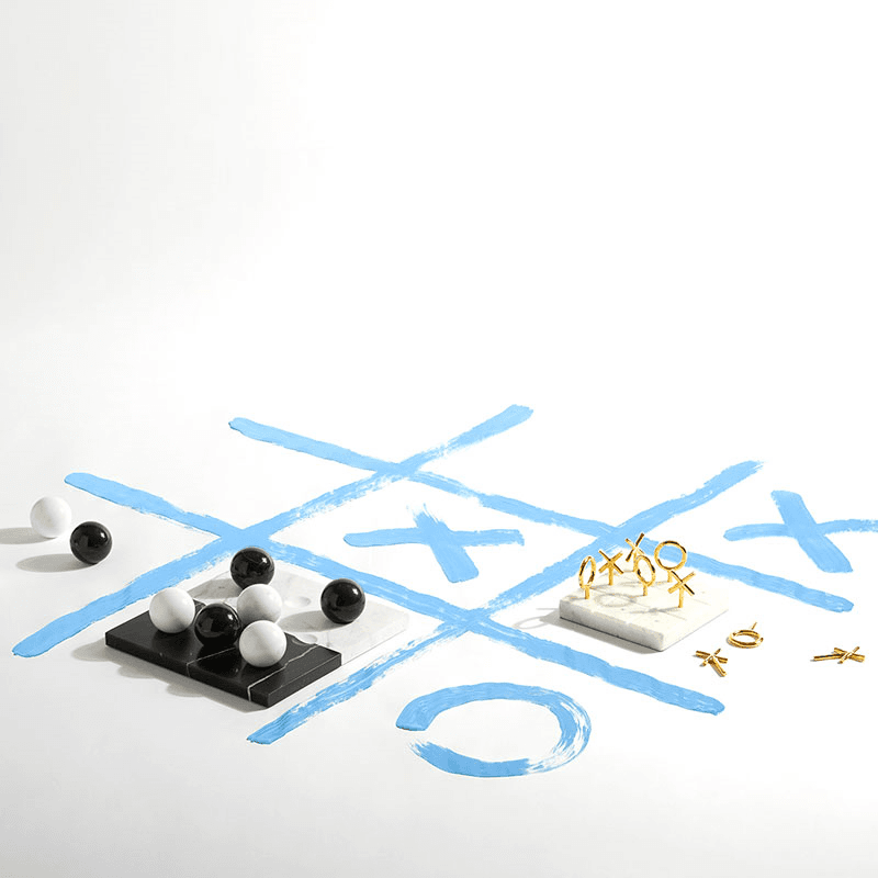 Tic Tac Toe Set, Brass