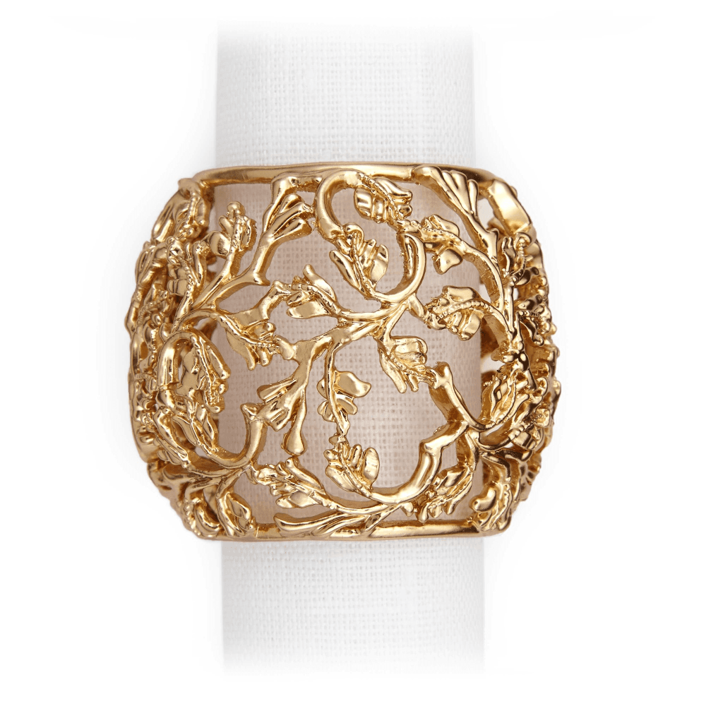 Lorel Set of 4 Napkin Rings, gold