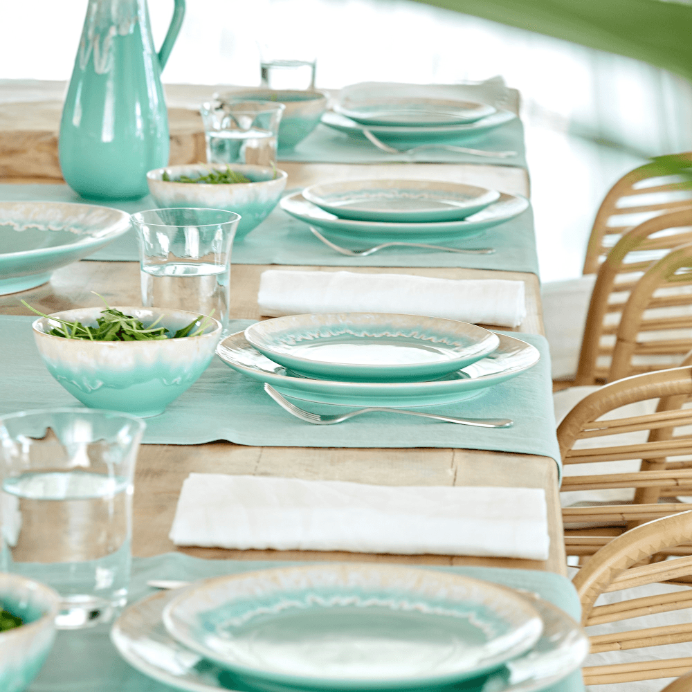 Taormina Set of 6 soup/pasta plates, Aqua