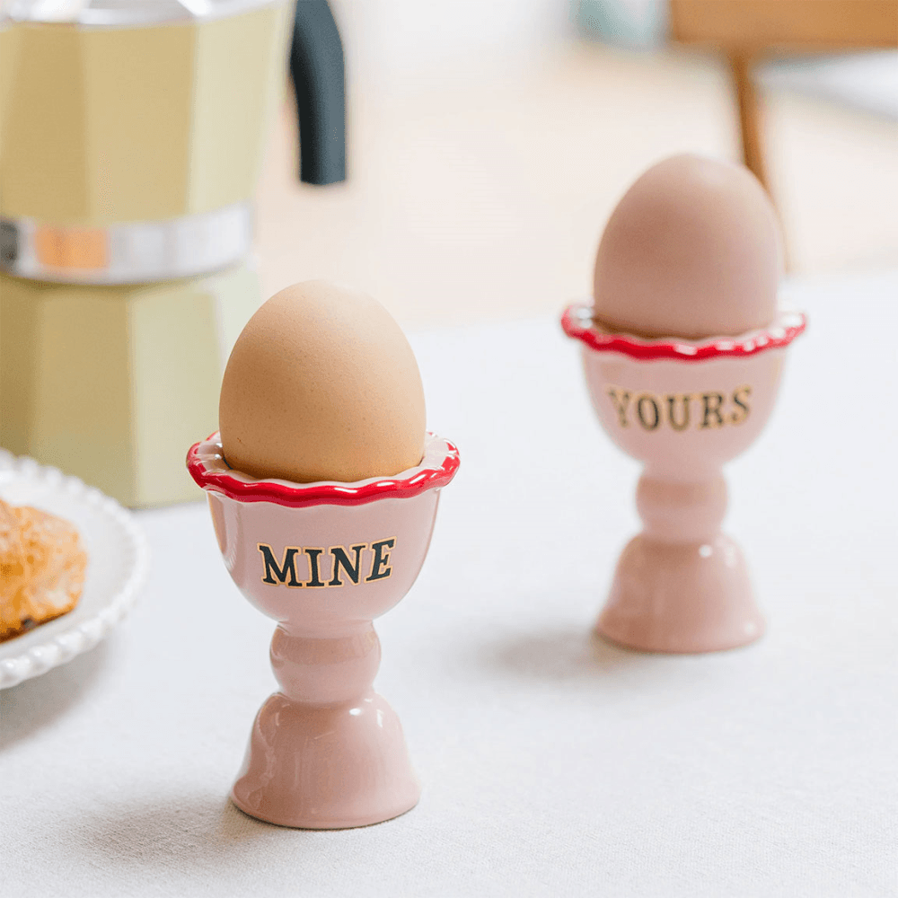 Yours & Mine Set of 2 Egg Cups, Pink