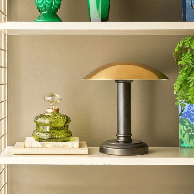 Hernan Rechargeable Lamp, Antiqued Brass and Bronze