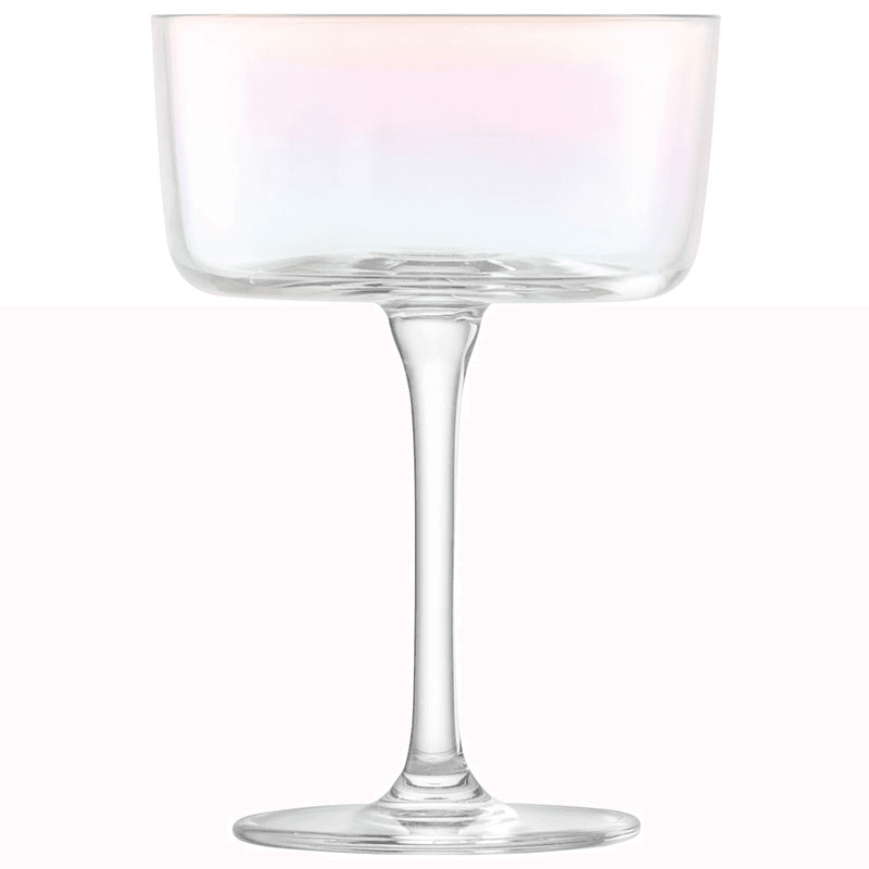 Iridescence Set of 2 Champagne/Cocktail Glasses, Mother of Pearl