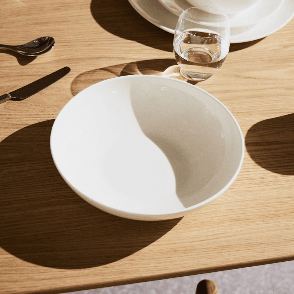 Arc Bone China Pasta Bowl, White