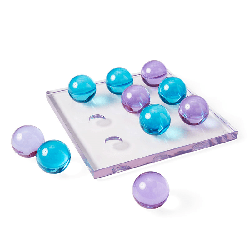 Acrylic Tic Tac Toe Set, Turquoise & Purple