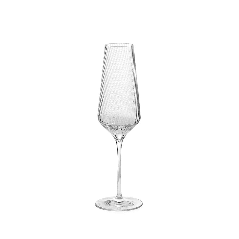 Swirl Set of 2 Champagne Flutes, Clear