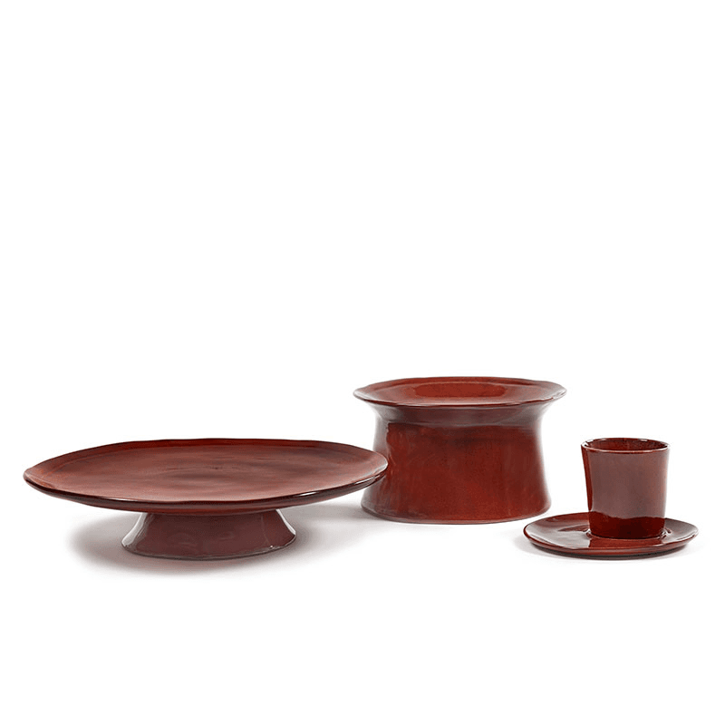 La Mère by Marie Michielssen Footed Plate, Red