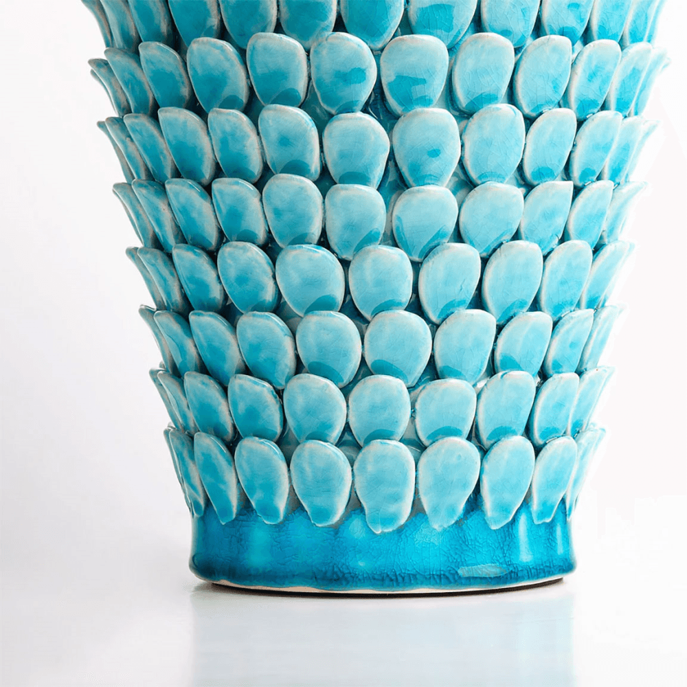Stucco Table Lamp, Turquoise