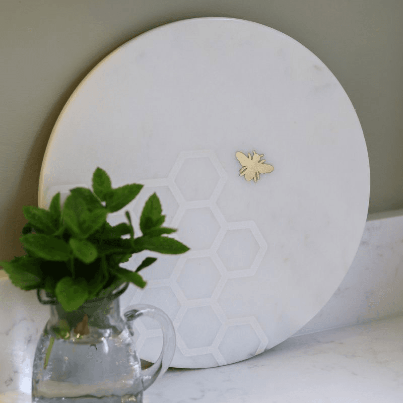 Bee Cheese Board, White