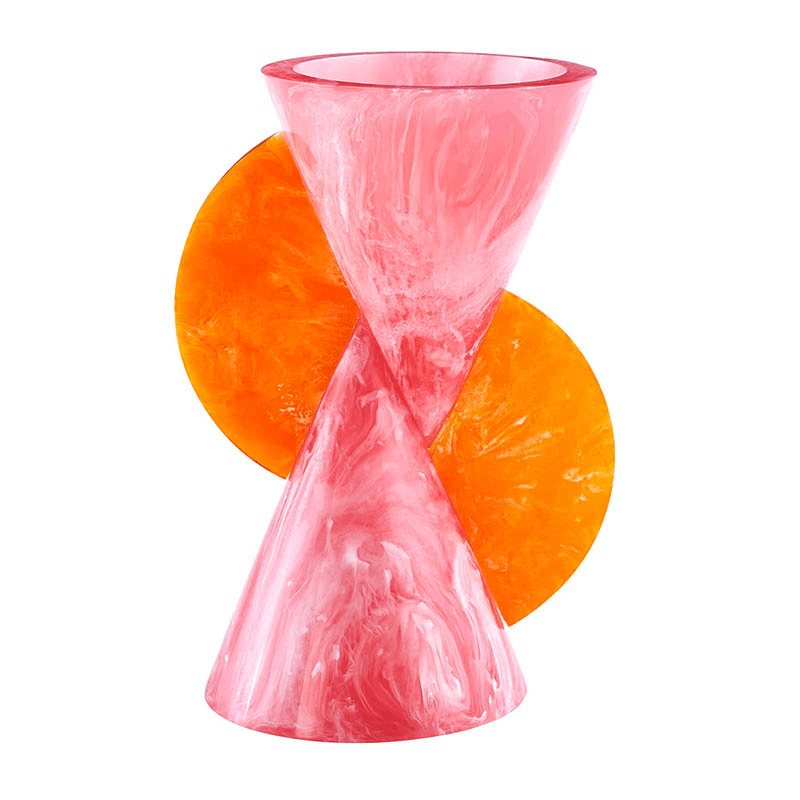 Mustique Cone Vase, Pink/Orange