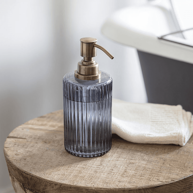 Valeska Recycled Glass Soap Dispenser, Grey Smoke