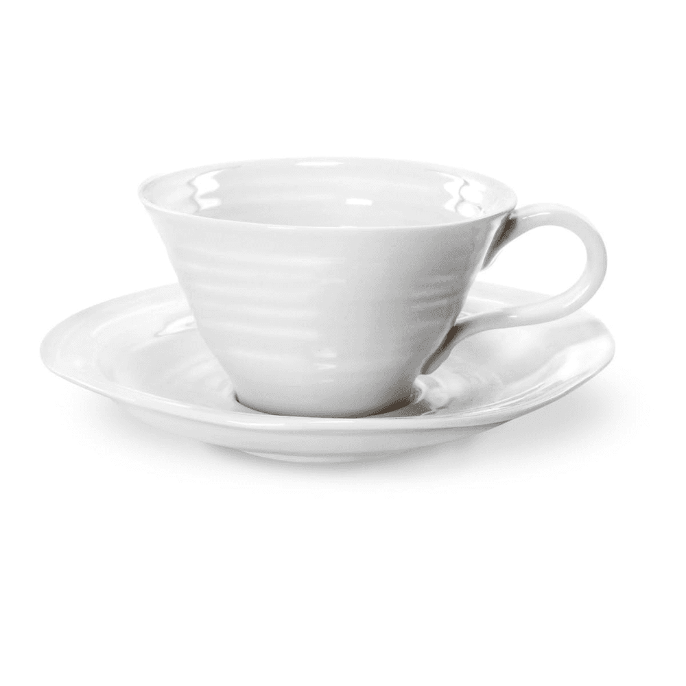 Ceramics Set of 4 teacup and saucers, White