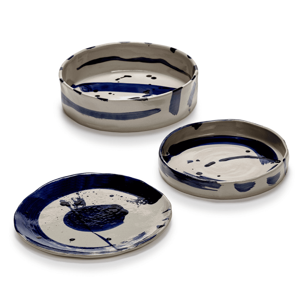 Sophia by Marie Michielssen Deep Serving Plate, Beige Blue