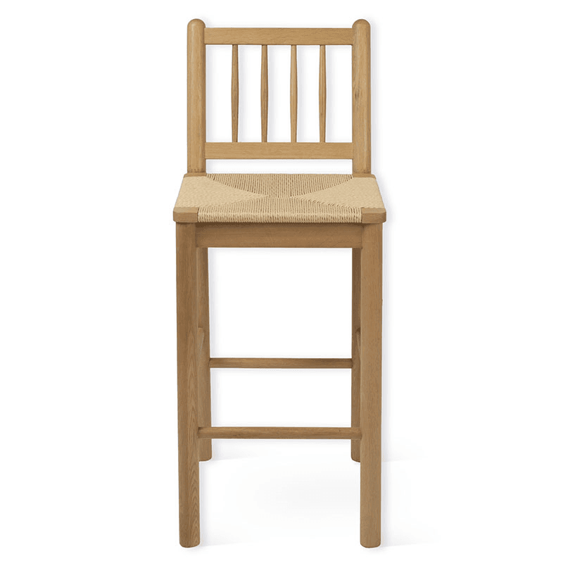 Longworth Spindle Back Bar Stool, Oak Wood