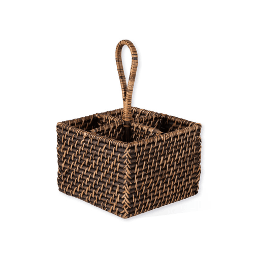Image showing the Wittering Rattan Cutlery Caddy, Antique Brown product.