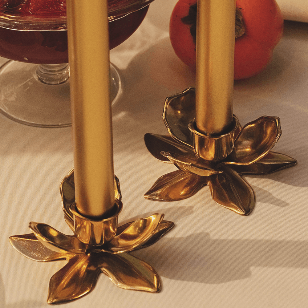 Flower Candlestick, Gold