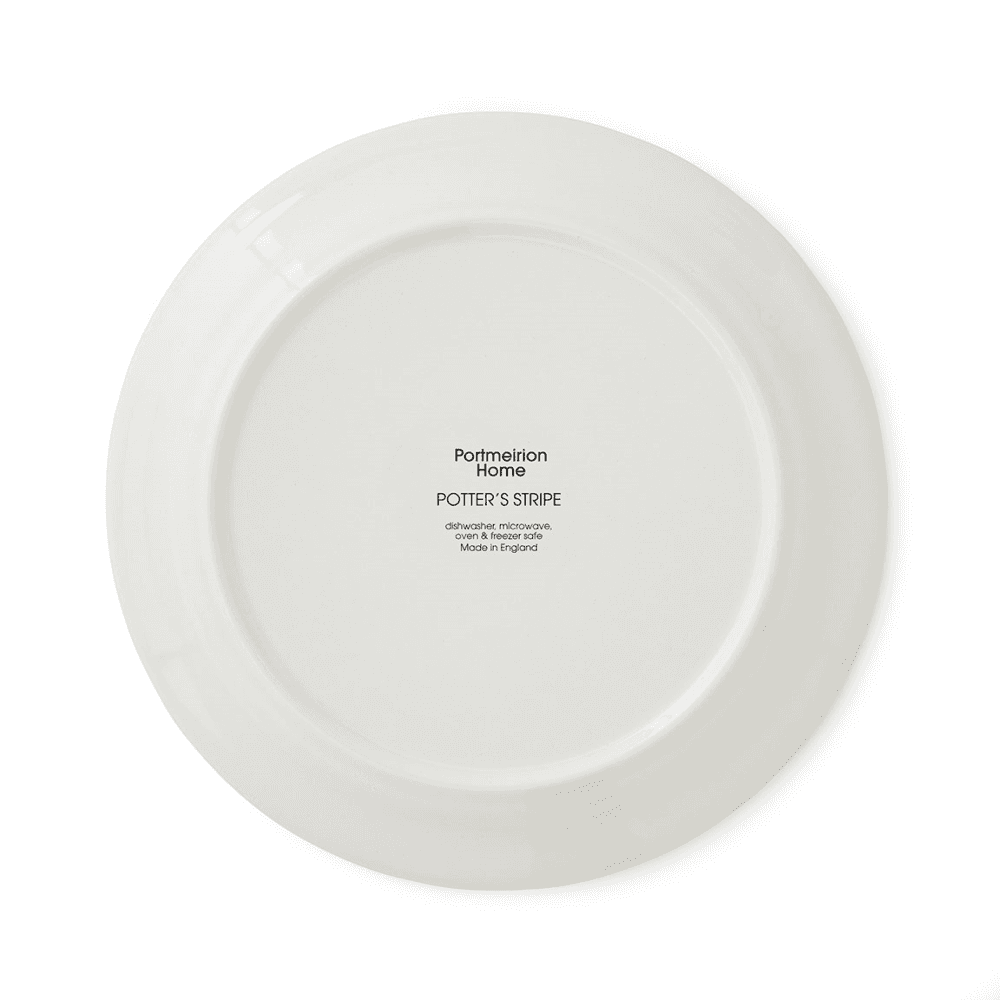 Potters Stripe Set of 4 Bread Plates, Black