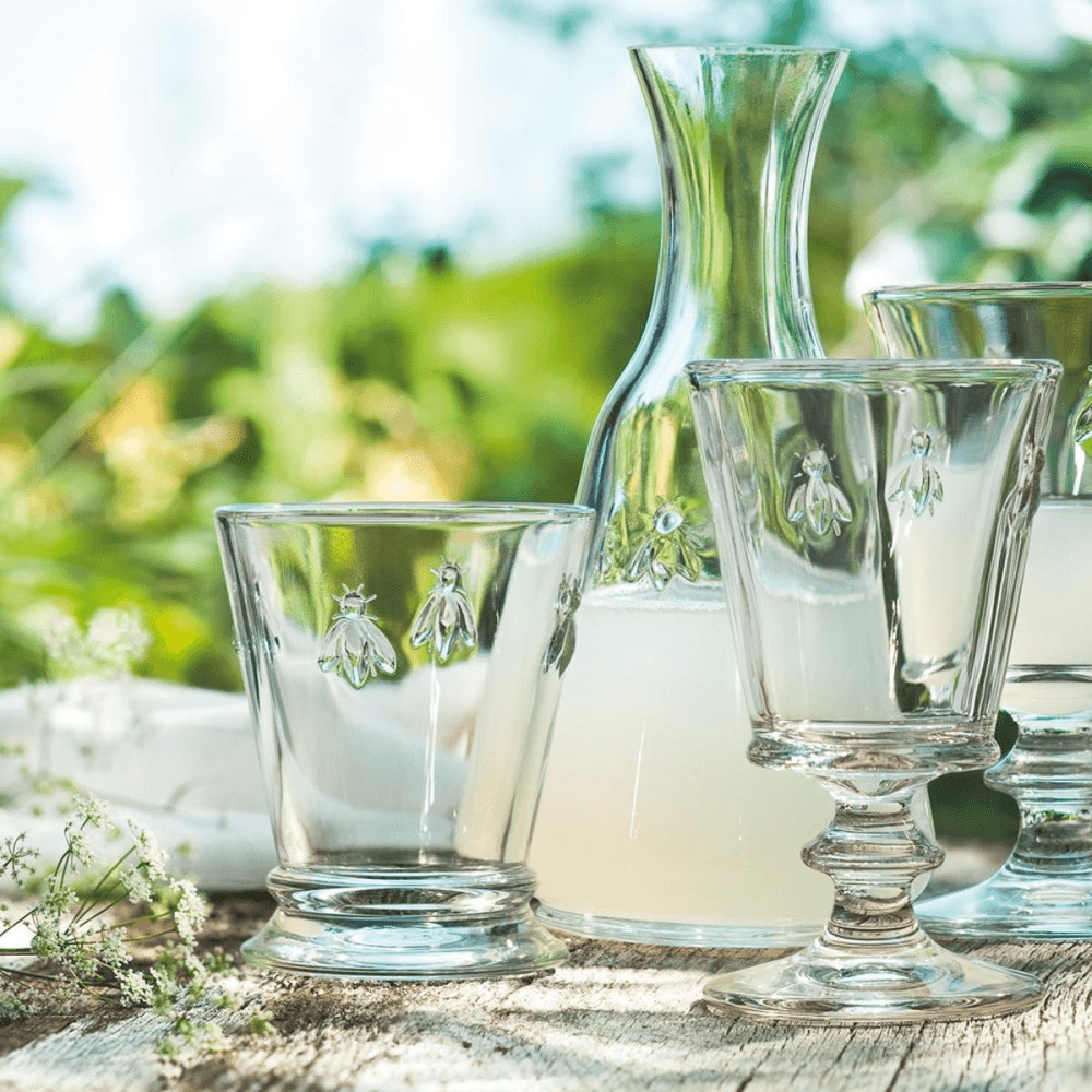 Bee Set of 6 stemmed glasses, Clear