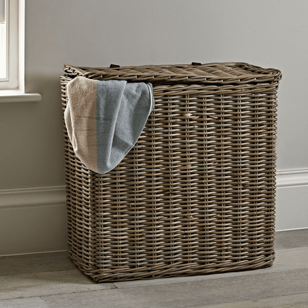 Rattan Rectangle Laundry Basket, Natural